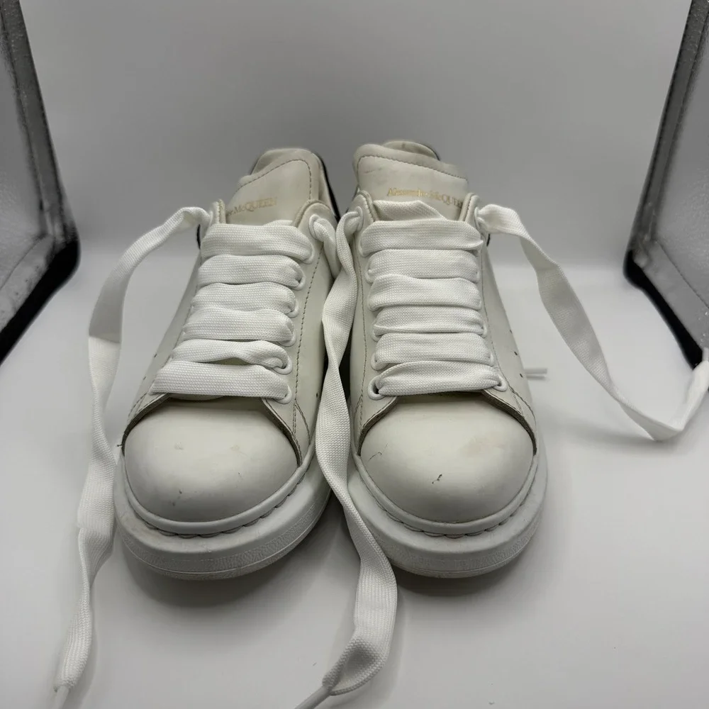 Alexander McQueen Oversized Sneakers White Black Suede 553770 Women 36 6